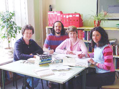 Group of students in college library